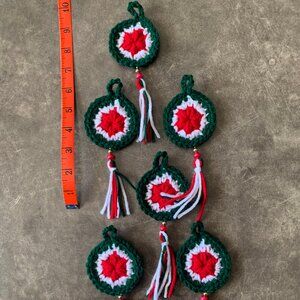 6 Mini Christmas Dream Catchers Hand Crocheted